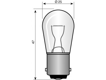 6V 18W Ba15s 25x47mm