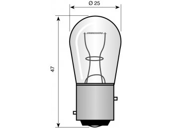 12V 15W 25x47mm