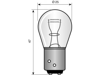 12V 21/4W 25x47mm