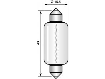 12V 18W 15.5x43mm